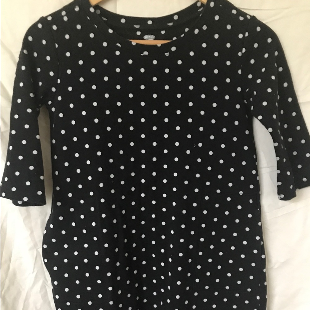 Old Navy -Girls Black & White Polka Dot  Dress